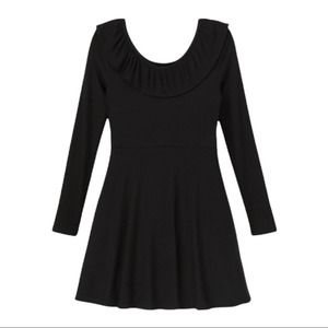 Art Class Girls Ruffle Neck Long Sleeve A-Line Dress